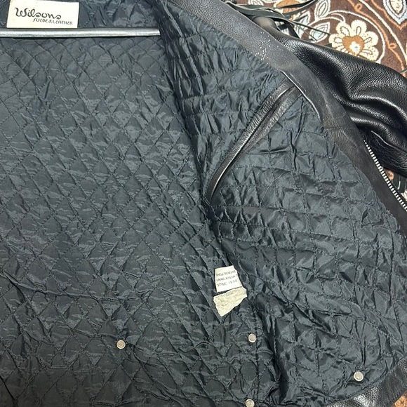 Vintage Wilson Black Leather Fringe Motorcycle Jacket - Picture 13 of 16